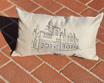 Wilton NH Pillow | Hometown Pride Throw Pillow | Historic Town Hall | New Hampshire Gift | Classic New England Decor | 10x17 Pillow