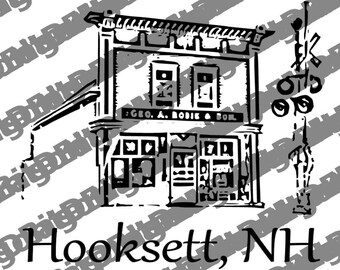 Hooksett NH Pillow – Robie’s Country Store – Historic General Store – New Hampshire Landmark – New England Gift