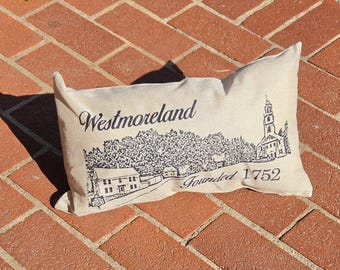 Westmoreland NH Pillow | Hometown Pride Throw Pillow | Historic Village Scene | New Hampshire Gift | Scenic Small Town Decor | 10x17 Pillow