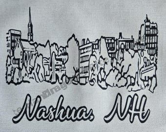Nashua NH Pillow | Hometown Pride Throw Pillow | City Skyline Design | New Hampshire Gift | Nashua Decor | 10x17 Pillow