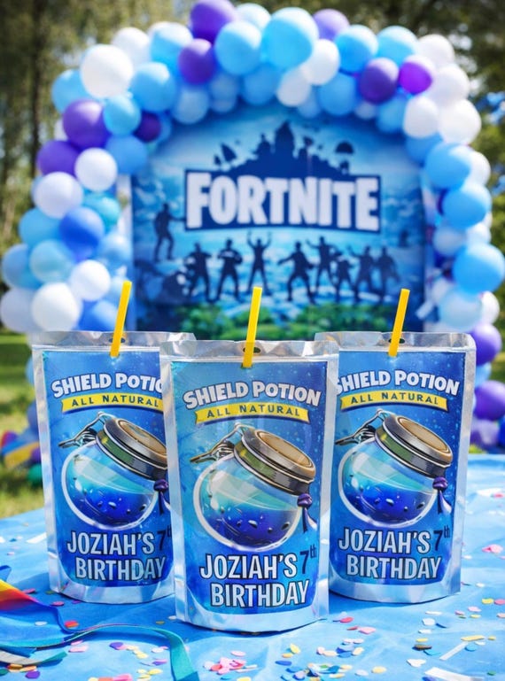 Fortnite Shield Potion CapriSun Labels | Custom Birthday Drink Labels | Personalized Party Favors | Printed & Shipped