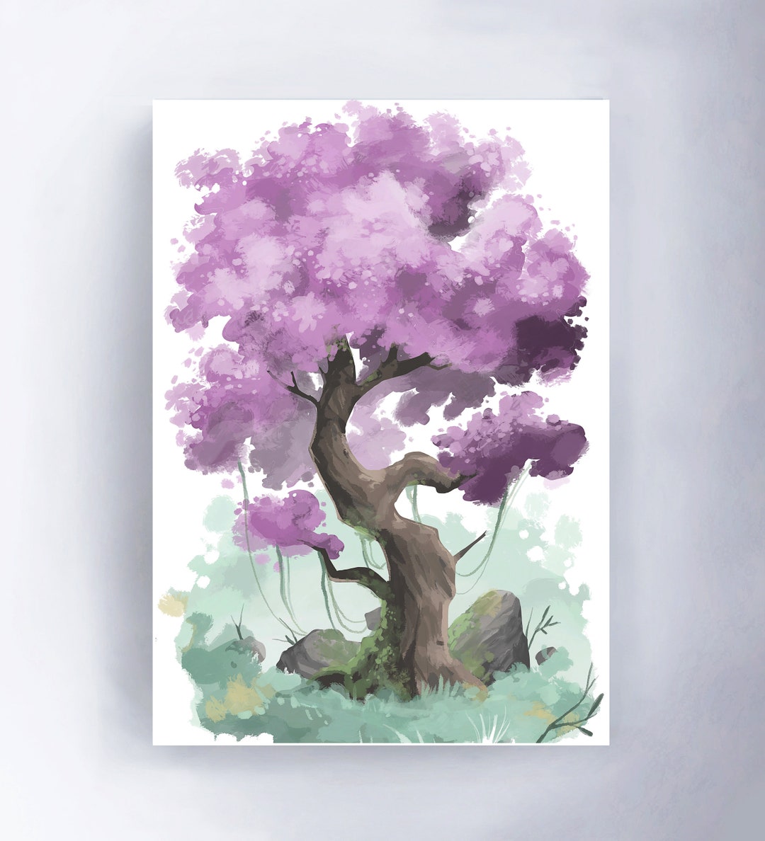 Tree Concept Art, Cherry Blossom Tree Print, Cherry Blossom