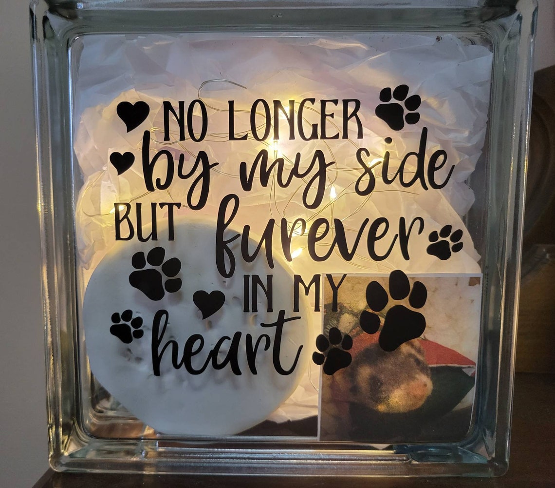 Pet Memorial Glass Block Etsy