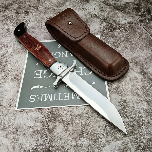 Soviet Russian NKVD FINKA Knife Folding Pocket Hunting Knife Outdoor Pocket EDC Camping Knife Resin White Handle Soviet Russian Handmade