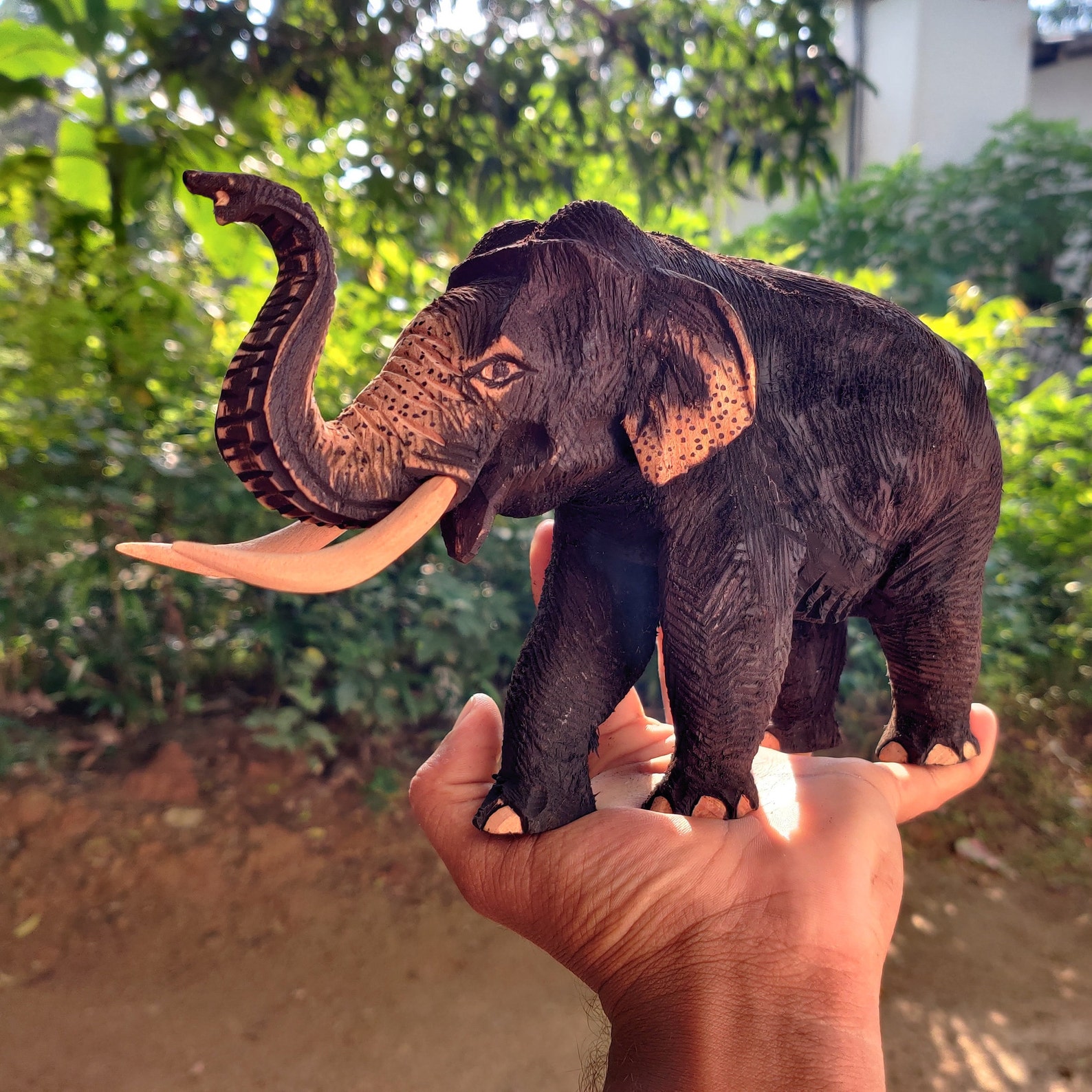 Beautiful Home Decor Wood Elephant Art Hand Carved Solid Wood Etsy