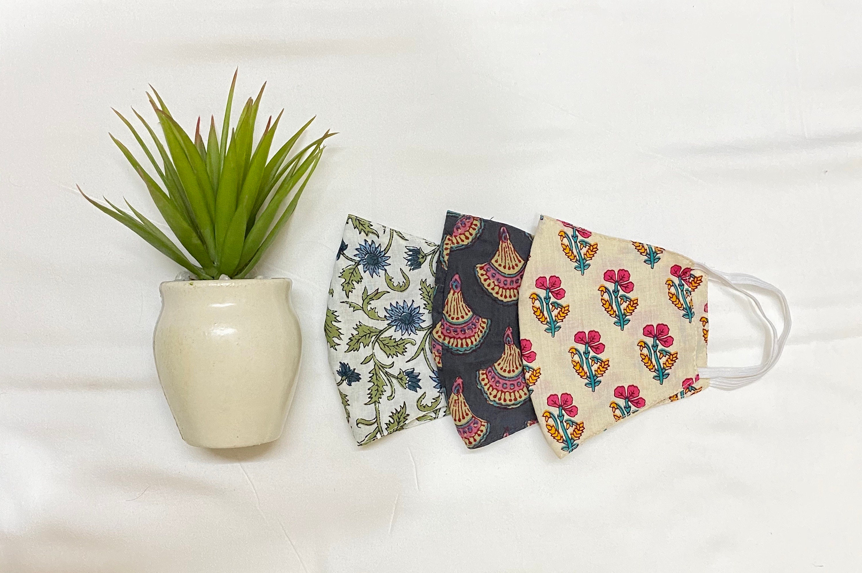 Indian Face Mask Set of 3 Washable Face Mask Women Etsy