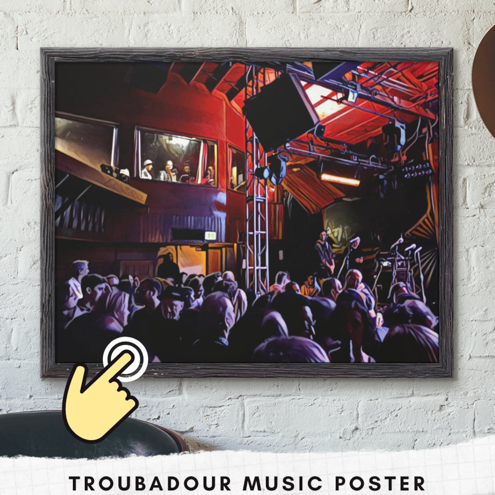 Poster Troubadour Music Venue in Red & Black Los Angeles Etsy