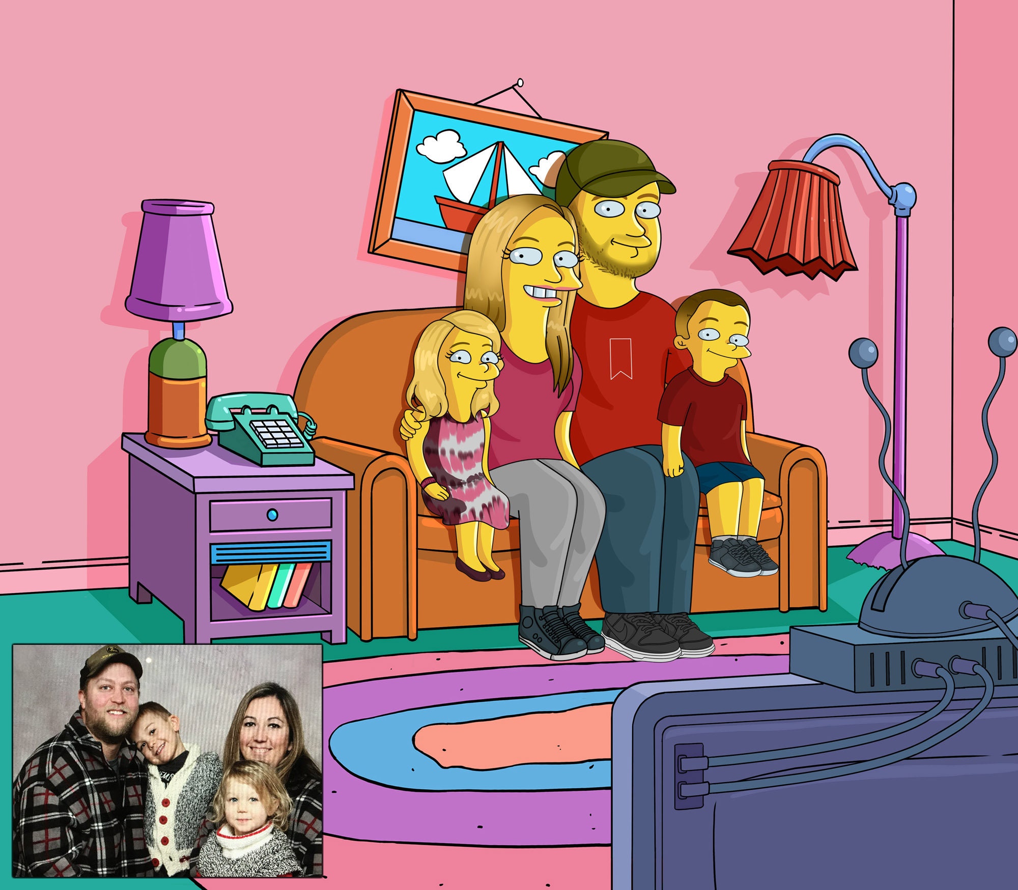 Simpsons Family Portrait Personalized Cartoon Portraits Of | Etsy