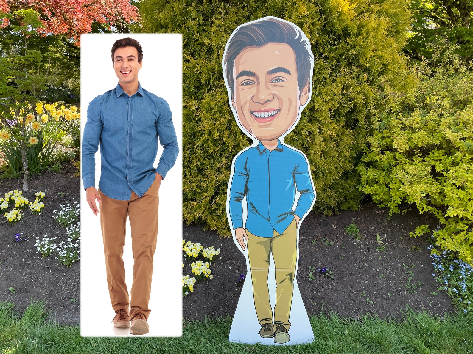Custom Life Size Caricature Cardboard Cut Out Personalized Etsy