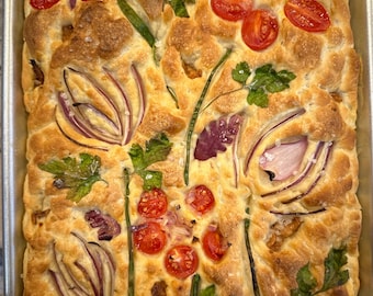 Focaccia - Made to Order - Edible Art - Homemade - Flat Bread - Like Pizza Only Better - Gift