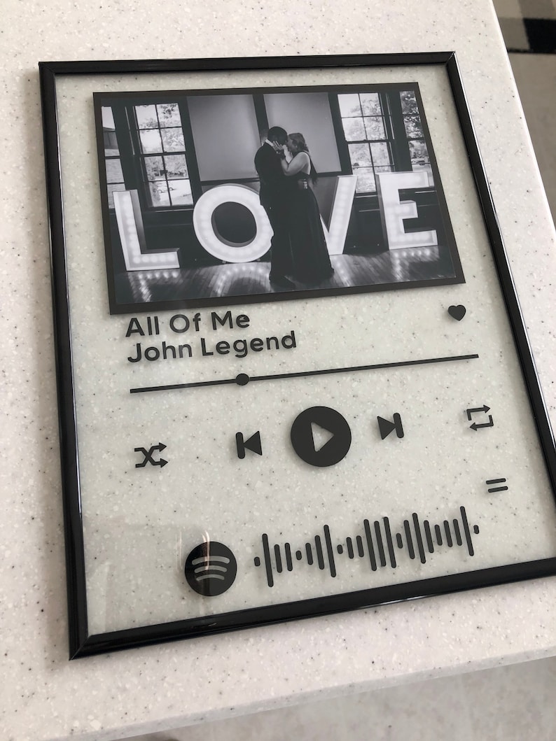 You’re kinda minimalistic and your favorite home decor style is “Less Is More”? If that’s it, a simple personalized frame - a cover version of spotify music player screen, will suit your fancy. “How to customize” is as simple as its look with just a few clicks.