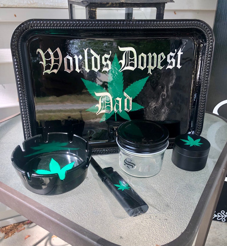 Worlds Dopest Dad rolling tray set- excellent Father’s Day Gift set! 