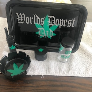 Worlds Dopest Dad rolling tray set