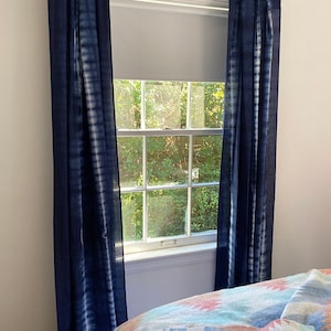 SET OF TWO Boho Tie Dye Indigo Blue Shibori curtains, Bohemian curtains, Boho decor, Beach curtains, Blue and white curtains, indigo