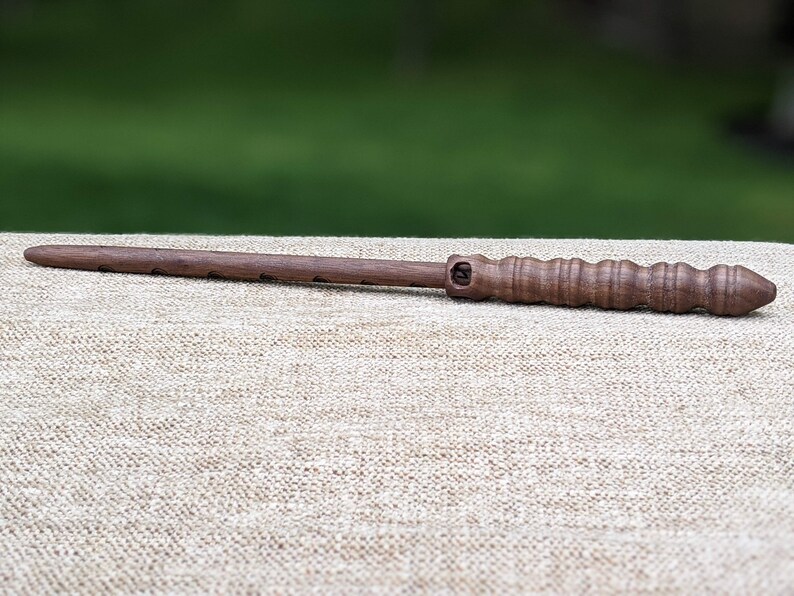 Black Walnut Circular Etched Wand