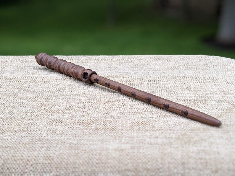 Black Walnut Circular Etched Wand