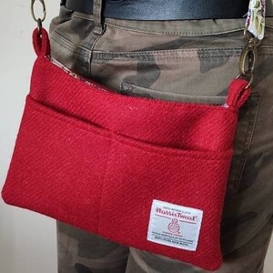 Sac à bandoulière Harris Tweed Dog Walk Bag Sac de téléphone portable Sac à bandoulière unisexe pour lui Petit sac en tweed pour elle