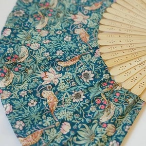 Hand Fan Liberty Print Hand Fan For Home Decor House Warming Gift Liberty Of London Strawberry Thief Hand Fan Favour Wedding