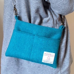 Cross Body Bag Harris Tweed Dog Walk Bag Mobile Phone Bag Sac à bandoulière unisexe pour lui Tweed Petit sac pour elle