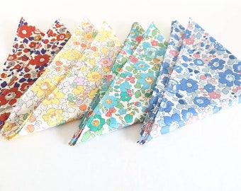 Hankies Liberty Print Handkerchief Pocket Square Liberty Eco Friendly Hankies Zero Waste Small Handkerchief Baby Wipes Cloth Napkin