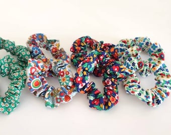 Liberty Fabric Scrunchies: Floral Hair Accessories - Set of 2
