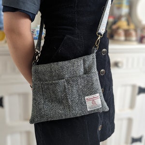 Sac à bandoulière Harris Tweed Dog Walk Bag Sac de téléphone portable Sac à bandoulière unisexe pour lui Petit sac en tweed pour elle