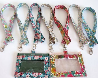 Handmade Liberty Fabric ID Badge Holder Lanyard