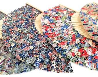 Liberty Print Hand Fan: Tana Lawn Fabric, Home Decor Wedding Favor