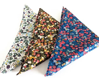 Liberty Print Handkerchief: Floral Pocket Square, Eco Friendly Cloth Napkin