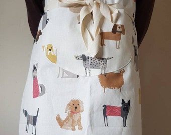 Apron With Pockets Apron Adjustable Dog Apron Gift For Her Apron With Pockets Garden Apron Cooking Apron Cotton Apron House Warming gift