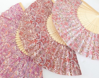 Liberty Print Hand Fan: Handmade Tana Lawn Fabric, Home Decor