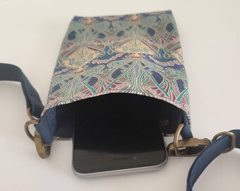 Liberty Print Mobile Phone Bag: Crossbody Shoulder Bag