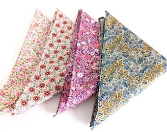 Hankies Liberty Print Handkerchief Pocket Square Liberty Eco Friendly Hankies Zero Waste Small Handkerchief Baby Wipes Cloth Napkin