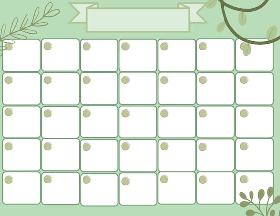 Plant Themed Calendar/ Printable Calendar/ Cute Plants/ - Etsy