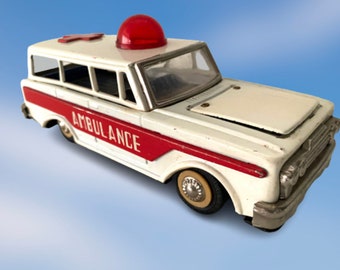 Vintage Tin Friction Toy Ambulance