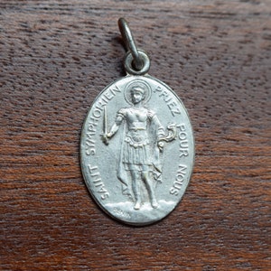 Saint Symphorien Medal , Antique French  Religious Pendant By Penin