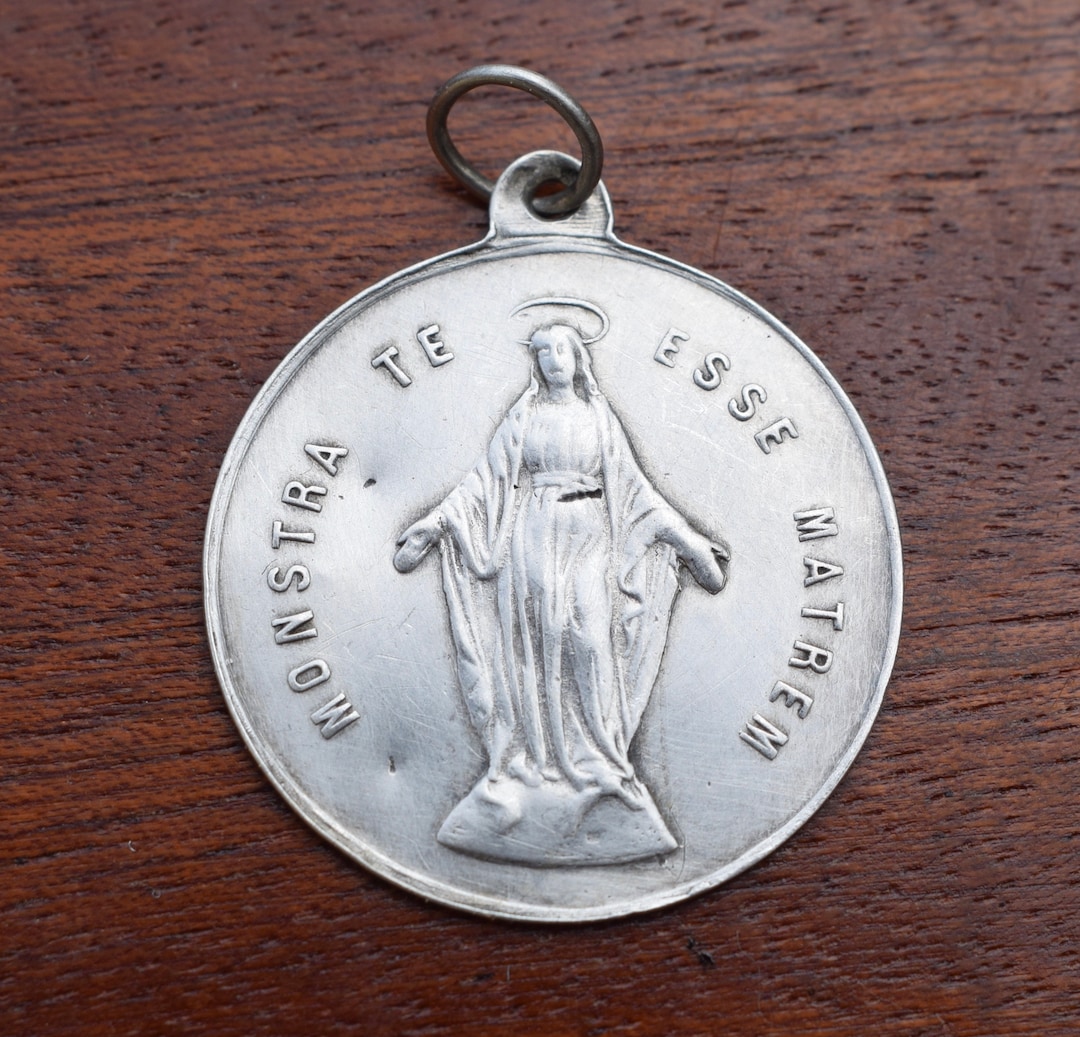 Vintage Virgin Mary Miraculous Sterling Silver Medal - Etsy