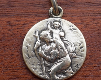 Médaille Saint-Christophe, Français Pendentif protecteur de voiture religieuse