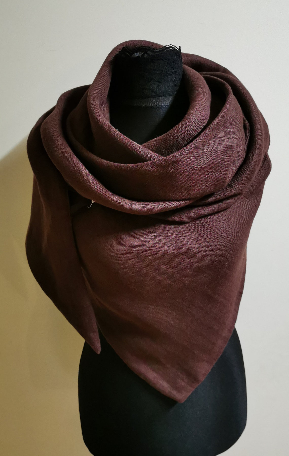 Linen Scarf Flax Scarves for Women Triangle Shoulder Shawl Etsy UK