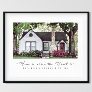Personalized Gift, Housewarming Gift, New Home Gift, House Illustration, Realtor Gift, Painting From Photo Anniversary Christmas Gift