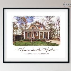 Watercolor House from Photo, Personalized First Home Gift, Custom Housewarming Gift, Printable House Portrait, Sketch from photo