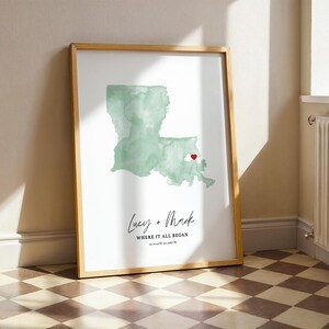 Impresión artística personalizada del mapa de Virginia Occidental, regalo de aniversario personalizado (descarga digital) imagen 6