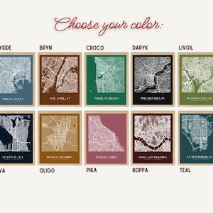 Custom City Map Print, Personalized Map Art, Modern Wall Decor (Digital Download) image 7