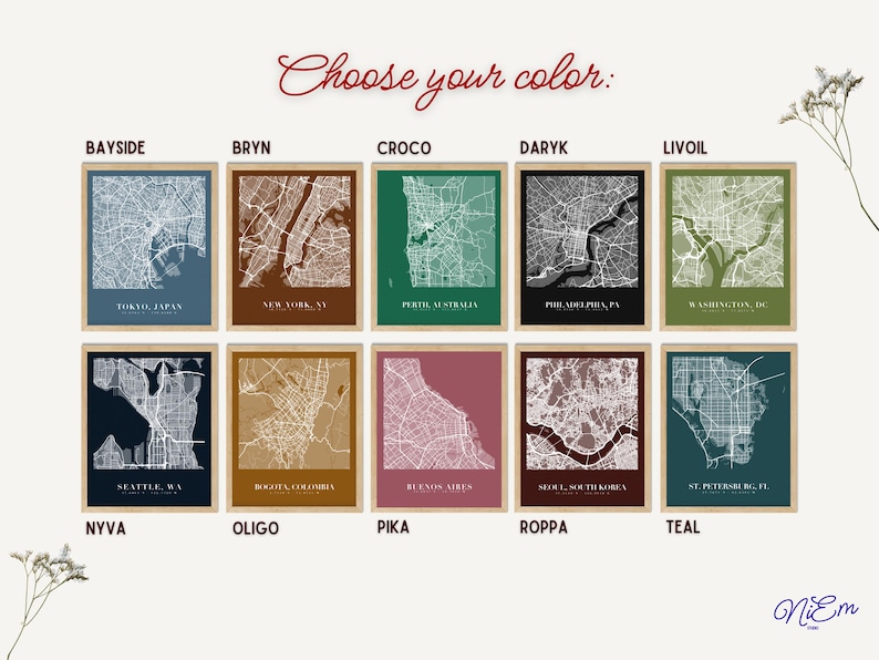 Custom City Map Print, Personalized Map Art, Modern Wall Decor (Digital Download) image 7