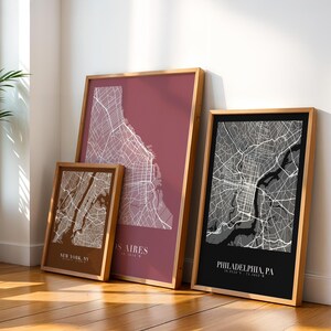 Custom City Map Print, Personalized Map Art, Modern Wall Decor (Digital Download) image 5