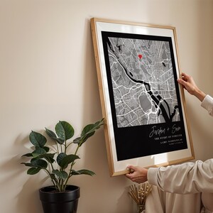 Personalized Where We Met Map Print, Custom Anniversary Wedding Gift (Digital Download) image 2