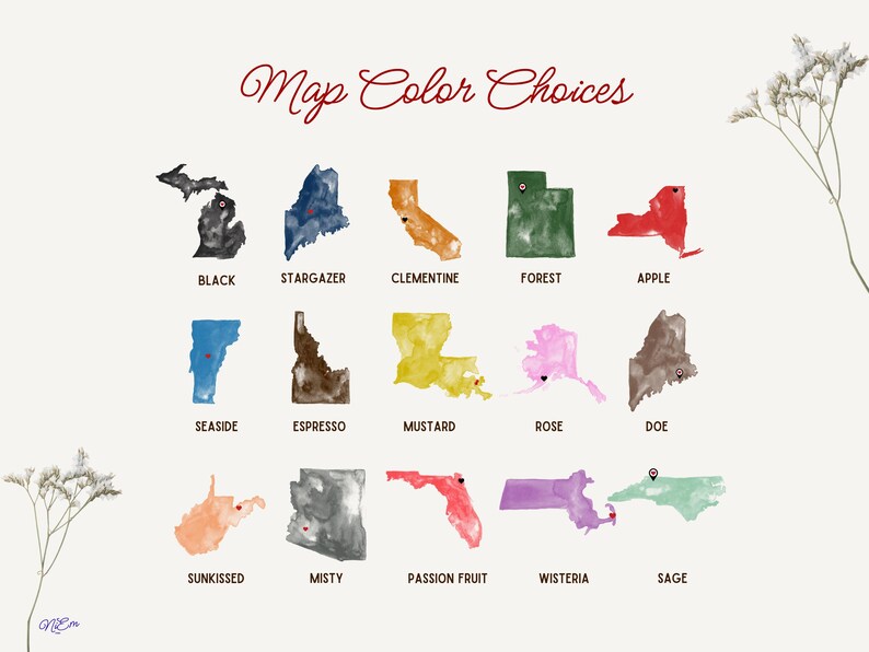 Impresión artística personalizada del mapa de Virginia Occidental, regalo de aniversario personalizado (descarga digital) imagen 9