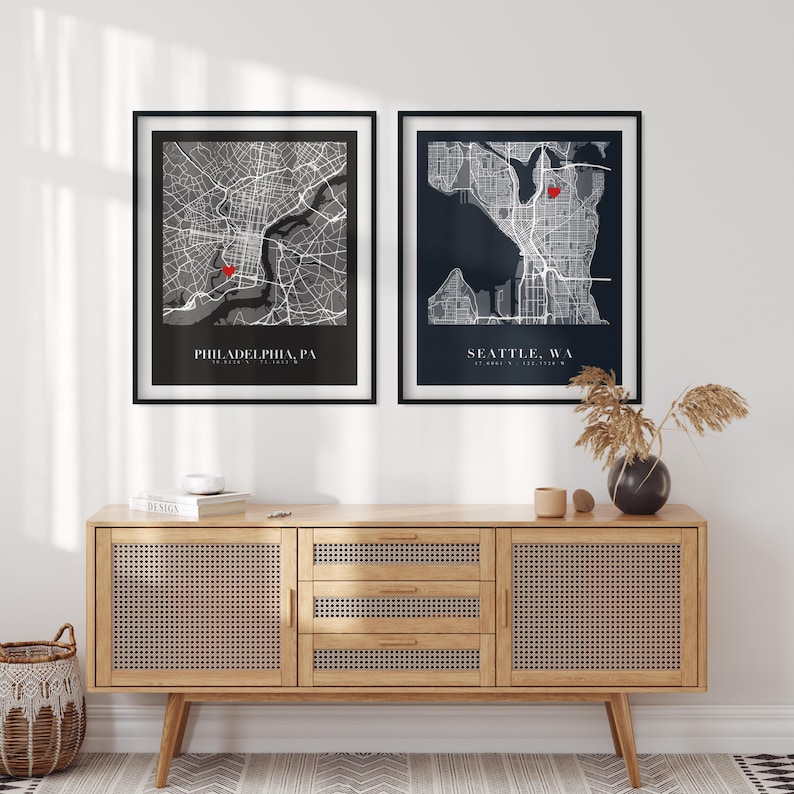 Custom City Map Print, Personalized Map Art, Modern Wall Decor (Digital Download) image 6