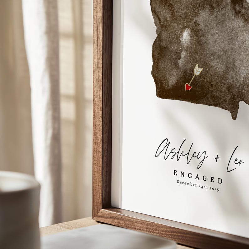 Impresión artística personalizada del mapa de Virginia Occidental, regalo de aniversario personalizado (descarga digital) imagen 16