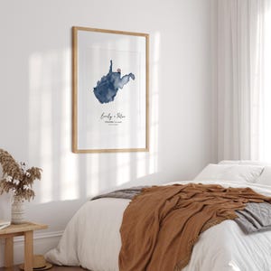 Impresión artística personalizada del mapa de Virginia Occidental, regalo de aniversario personalizado (descarga digital) imagen 12
